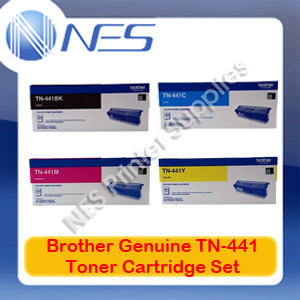 Brother Genuine TN-441 BK/C/M/Y (Set of 4) Toner Cartridge for HL-L8260CDW/HL-L8360CDW/MFC-L8690CDW/MFC-L8900CDW